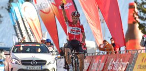 Thomas De Gendt bei der Zieleinfahrt Thomas De Gendt
