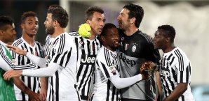 Juventus Turin feiert den Sieg gegen AC Florenz Juventus Turin