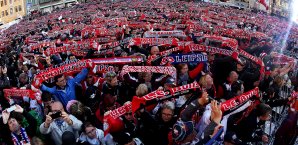 Die Leipziger Fans feierten den Aufstieg RB Leipzig