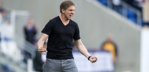 Julian Nagelsmann lebt seine Einstellung bei 1899 Hoffenheim an der Seitenlinie vor Julian Nagelsmann