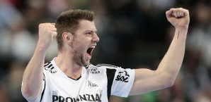 Niclas Ekberg trug sechs Tore zum Sieg des THW bei Niclas Ekberg