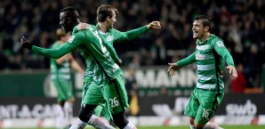 Bremen bejubelt den Sieg gegen Leverkusen Bremen