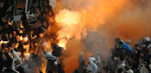 In Mainz haben Anderlecht-Hooligans randaliert Hooligans