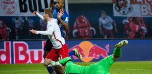 Timo Werner hatte mit einer Schwalbe nach wenigen Minuten einen Elfmeter für Leipzig herausgeholt Bundesliga