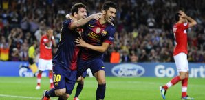 David Villa und Lionel Messi jubelten früher zusammen beim FC Barcelona David Villa, Lionel Messi