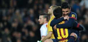 David Villa und Lionel Messi waren bei Barca Teamkollegen Primera Division