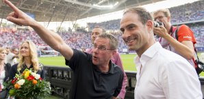 Wollen auch in München jubeln: Ralf Rangnick und Oliver Mintzlaff Ralf Rangnick, Oliver Mintzlaff