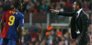 Samuel Eto'o spielte beim FC Barcelona unter Pep Guardiola Samuel Eto'o