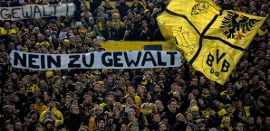 Auch Dortmunder Fans äußerten sich klar gegen Gewalt BVB-Fans