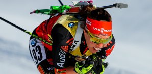 Laura Dahlmeier will beim Massenstart ihre nächste Medaille einfahren Laura Dahlmeier