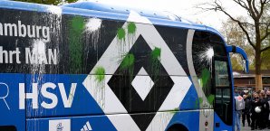 Der Bus des HSV wurde vor dem Spiel beschädigt HSV