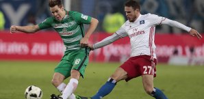 Das Hinspiel zwischen Werder Bremen und dem Hamburger SV endete 2:2 Werder Bremen, Hamburger SV