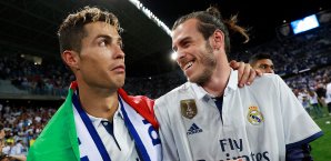 Cristiano Ronaldo und Gareth Bale nach dem Titelgewinn Cristiano Ronaldo, Gareth Bale
