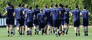 Die Italienische Nationalmannschaft beim Training