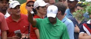 Tiger Woods Ball droppen Quail Hollow Wells Fargo