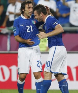Andrea Pirlo, Antonio Cassano, em 2012, italien, irland