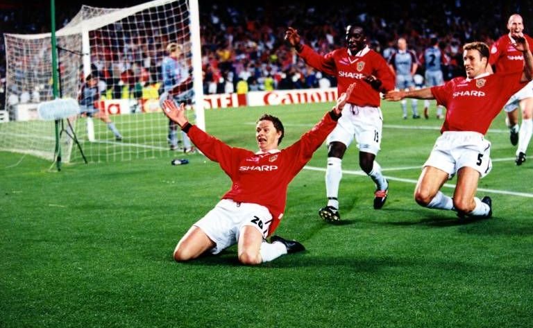 Ole Gunnar Solskjær jubelt über das 2:1 gegen Bayern im Champions League