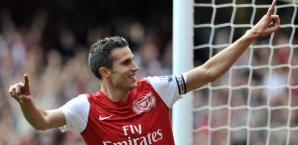 Robin van Persie bejubelt einen Treffer für den FC Arsenal
