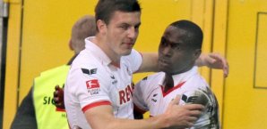 Kevin Wimmer (li.) gratuliert dem Torschützen Anthony Ujah 1.,fc,köln,anthony,ujah,kevin,wimmer