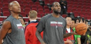 lebron,james,ray,allen,miami,heat,training,nba,china