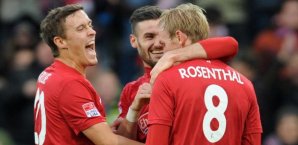 Jan Rosenthal (re.) erzielte die Freiburger Führung Jan Rosenthal, SC Freiburg, Bundesliga