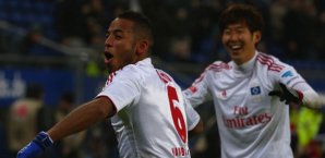 Torschützen unter sich: Dennis Aogo und Heung-Min Son Dennis Aogo, Heung-Min Son, Hamburger SV
