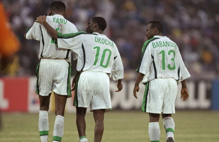 Okocha und Kanu mit Nigeria