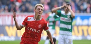 Axel Bellinghausen erzielte das Tor des Tages für Fortuna Düsseldorf Axel Bellinghausen, Fortuna Düsseldorf, Greuther Fürth
