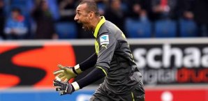 Heurelho Gomes von 1899 Hoffenheim jubelt nach dem Sieg Heurelho Gomes, 1899 Hoffenheim
