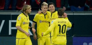 Dortmund jubelt nach dem Tor von Marco Reus Marco Reus, Borussia Dortmund