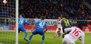 Martin Harnik erzielt das 1:0 für Stuttgart in Hoffenheim Martin Harnik, VfB Stuttgart, 1899 Hoffenheim