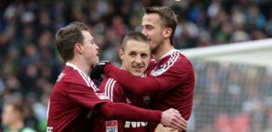 Die Nürnberger bejubeln den Führungstreffer Nürnberg,JUbel