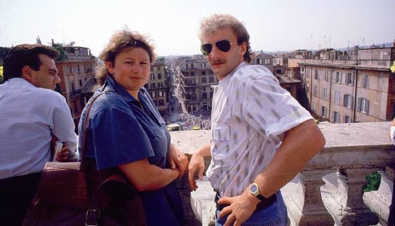 Rudi Völler mit seiner ersten Ehefrau 