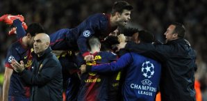 Die Spieler des FC Barcelona feiern den wichtigen Ausgleich fc,barcelona,psg,champions,league