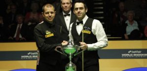Barry Hawkins und Ronnie O'Sullivan vor dem Finale Barry Hawkins,Ronnie O'Sullivan,Snooker