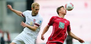 Florian Kringe hat das Nachsehen gegen Willi Orban Florian Kringe,Willi Orban,FC St. Pauli,1. FC kaiserslautern