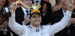 Nico Rosberg jubelt nach seinem Sieg in Monaco Nico Rosberg, Monaco, Formel 1, Mercedes