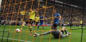 Lewandowski bei seinem Treffer zum 1:0 - da war die BVB-Welt noch in Ordnung Robert Lewandowski,Borussia Dortmund,Hoffenheim
