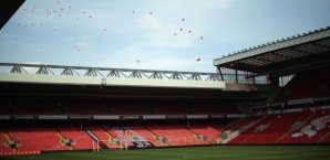 Das Stadion an der Anfield Road soll modernisiert und die Kapazität auf 60.000 Plätze erhöht werden Anfield Road, Liverpool