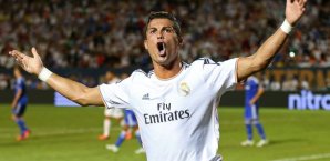 Cristiano Ronaldo bejubelt seinen Führungstreffer cristiano,ronaldo,real,madrid,dodgers,stadium,fc,.chelsea