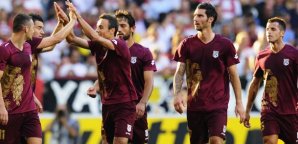 Rijekas Spieler feierten das Remis hnk,rijeka,spieler,jubel