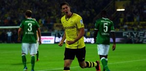 Robert Lewandowski erzielte das längst überfällige 1:0 Robert Lewandowski,Borussia Dortmund