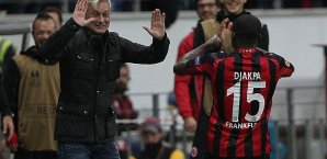 Constant Djakpa feiert mit Armin Veh Constant Djakpa,Armin Veh