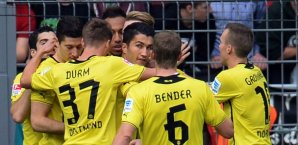 Der BVB durfte schon früh über das 1:0 gegen Hannover jubeln Borussia Dortmund, BVB, Jubel