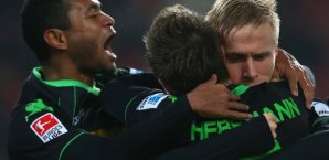 Die Gladbacher bejubeln den Sieg gegen den VfB Stuttgart Gladbach