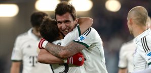 Mario Mandzukic freut sich über seinen Treffer mario mandzukic, fc bayern münchen