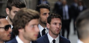 Lionel Messi und der FC Barcelona erwiesen Tito Vilanova die letzte Ehre Lionel Messi, FC Barcelona