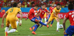 Alexis Sanchez erzielt den Treffer zum 1:0 Alexis Sanchez, Chile
