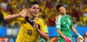 James Rodriguez bejubelt seinen Treffer James Rodriguez