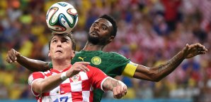Mario Mandzukic erzielte zwei Tore gegen Kamerun Mario Mandzukic, Kroatien, WM 2014